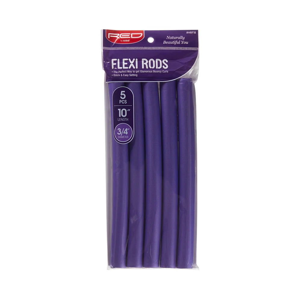 Red By Kiss Flexi Rods 10" Length 3/4"Diameter (5pcs)