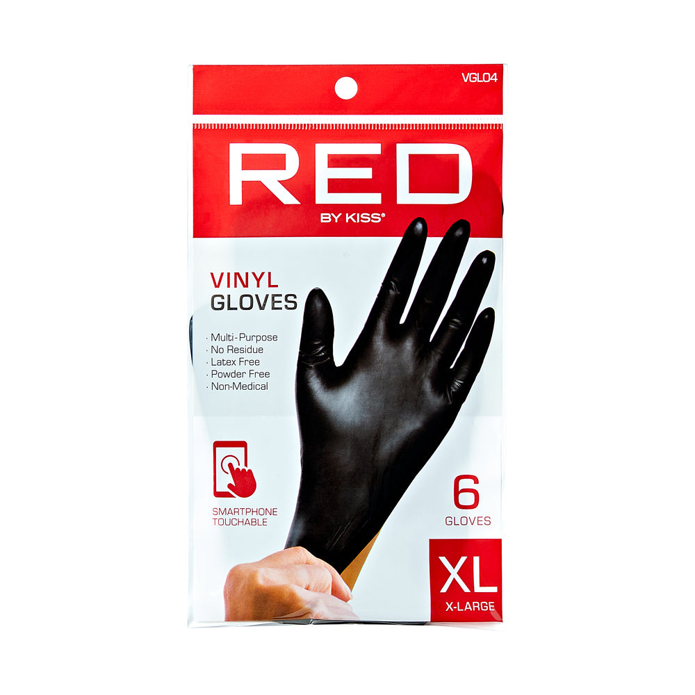 Red By Kiss Black Vinyl Gloves (6pcs)