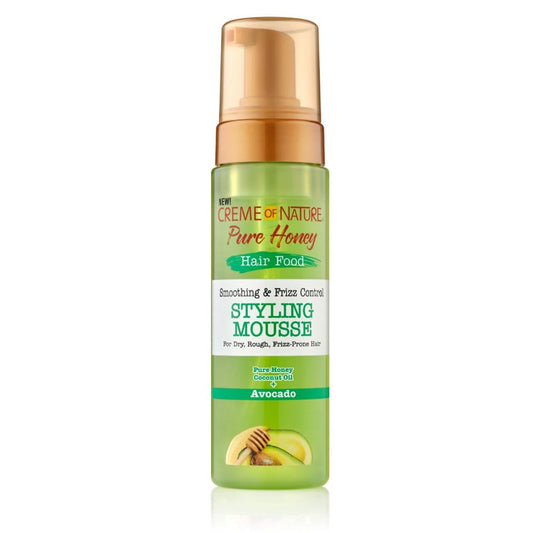 Creme Of Nature Pure Honey Hair Food Smoothing & Frizz Control Styling Mousse 7oz