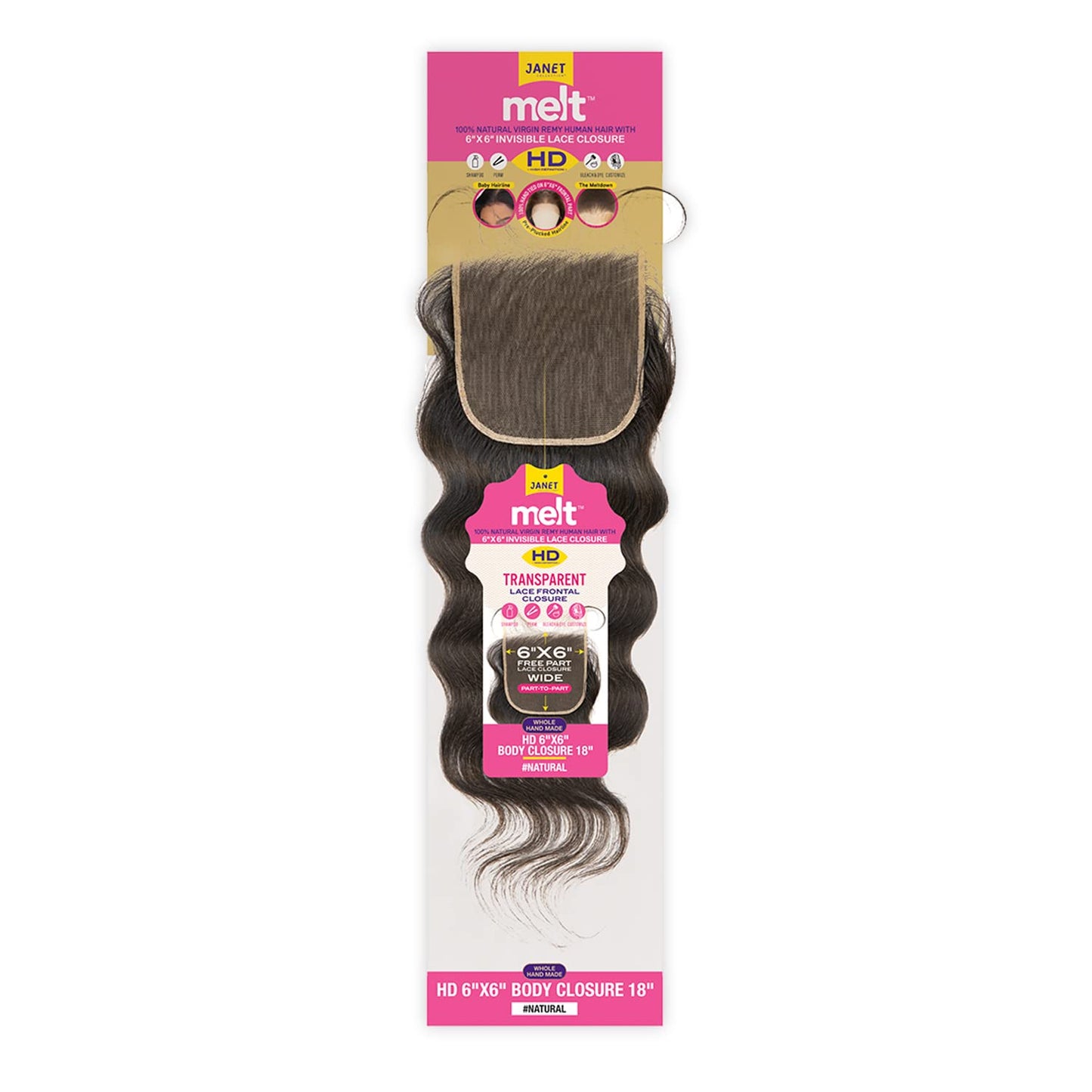 Janet Collection Melt 6x6 HD Lace Closure Body Wave