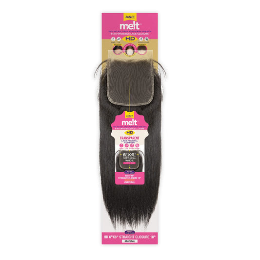 Janet Collection Melt 6x6 HD Lace Closure Straight