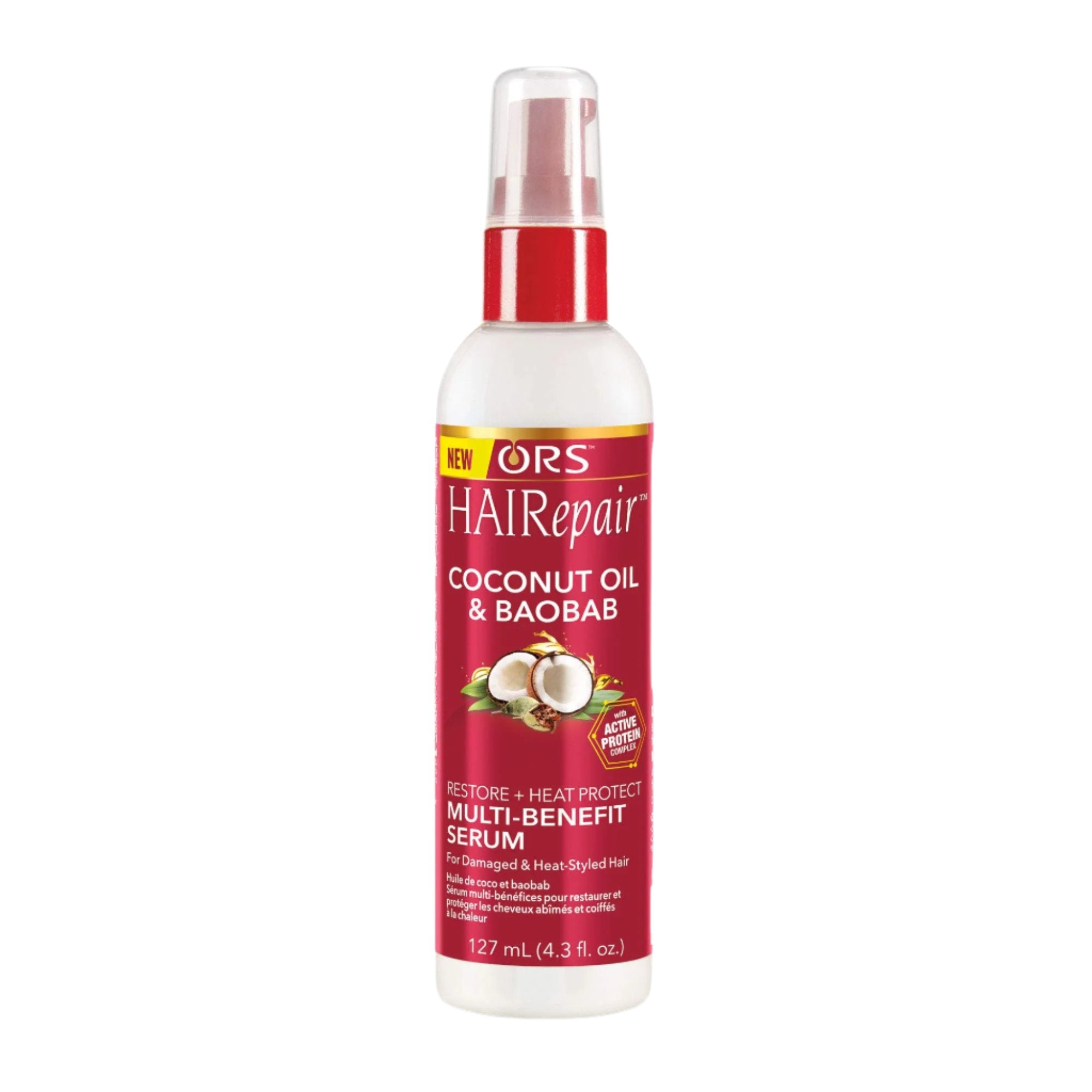 ORS HAIRepair Coconut Oil & Baobab Restore + Heat Protect Multi-Benefit Serum 4.3oz