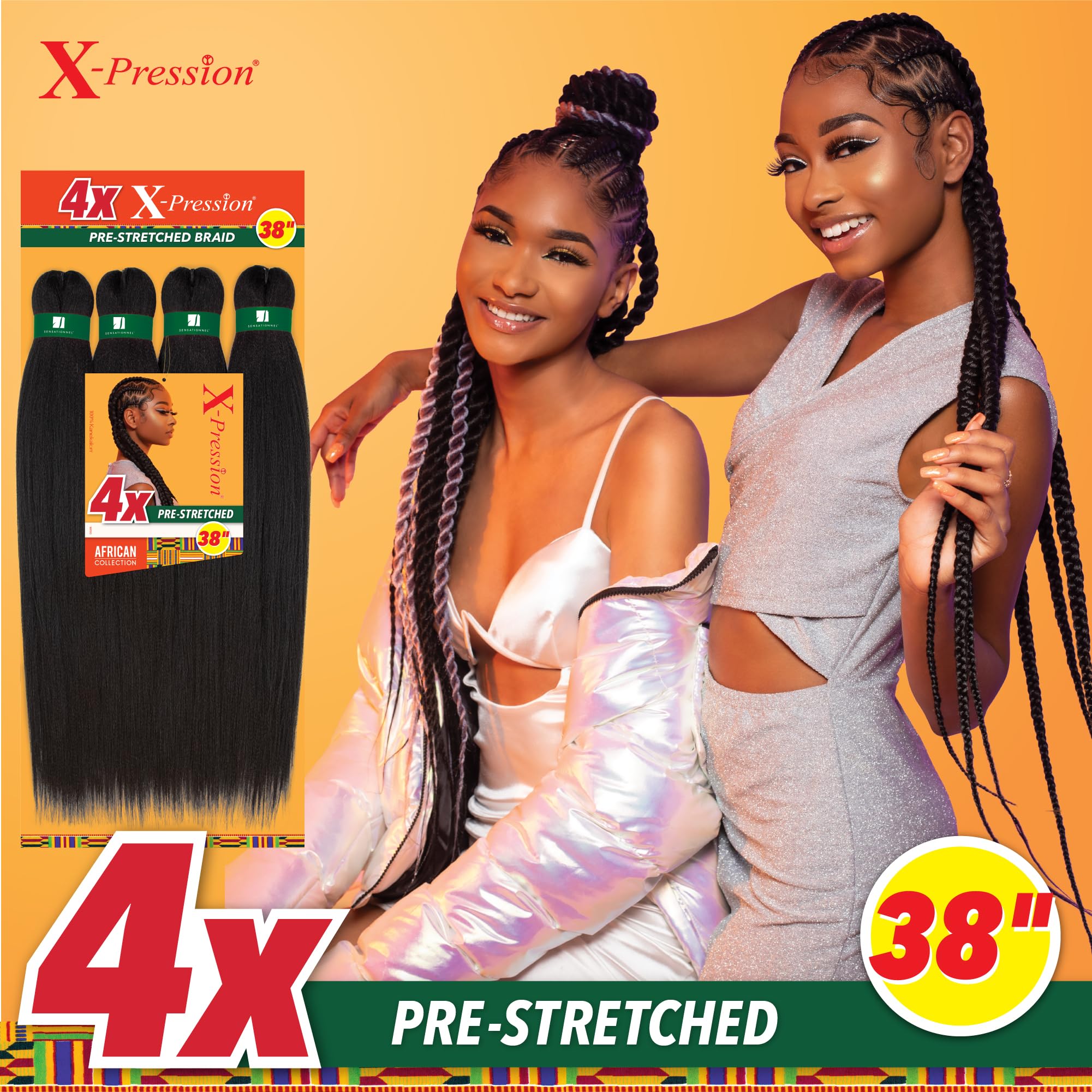 Sensationnel African Collection 4X X-Pression Pre-stretched Braid Hair 38"