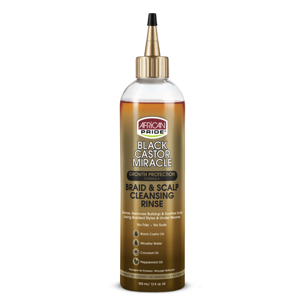 African Pride Black Castor Miracle Braid & Scalp Cleansing Rinse  12oz