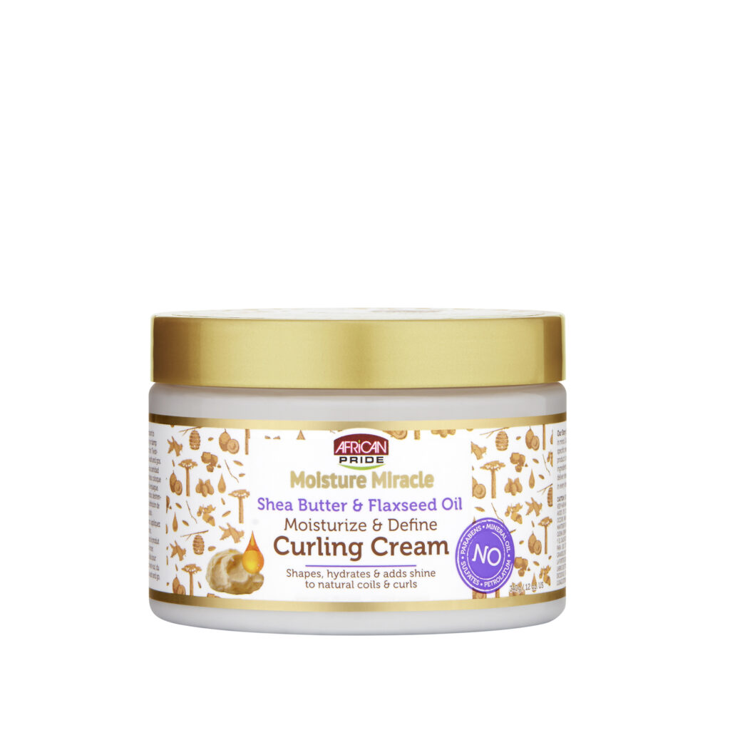 African Pride Moisture Miracle Curling Cream Shea Butter Flaxseed Oil 12oz