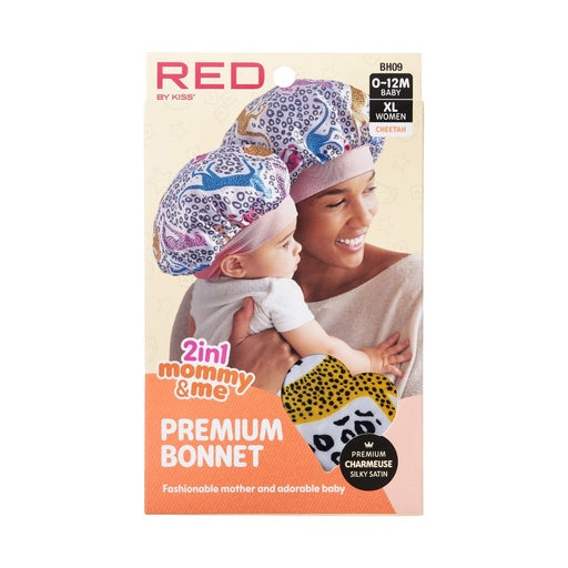 Red By Kiss Mommy & Me Satin Bonnet (Cheetah)