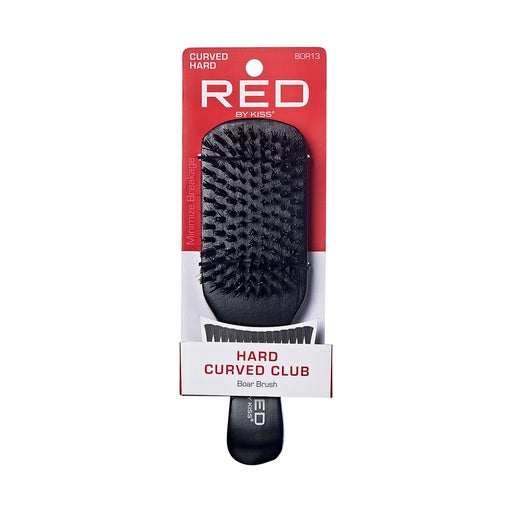 Red By Kiss Professional Hard Curved Club Boar Bristle Brush