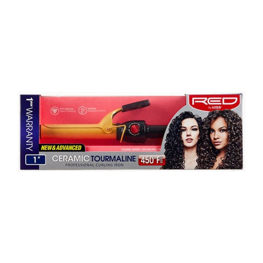 Red By Kiss Ceramic Tourmaline Professional Curling Iron 1'