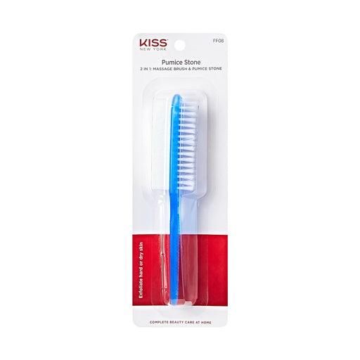 Kiss New York Pumice Stone 2 in 1 Massage Brush and Foot Exfoliator Scrubber