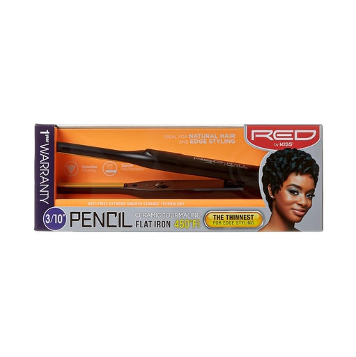 Red by Kiss Thin Ceramic Tourmaline Pencil Flat Iron 3/10″