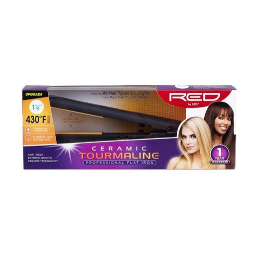 Red by Kiss Ceramic Tourmaline Flat Iron 1 1/4"