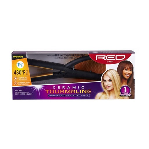 Red by Kiss Ceramic Tourmaline Flat Iron 1 1/2"