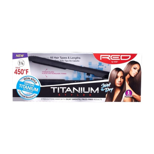 Red By Kiss Titanium Styler Flat Iron 1 1/4"
