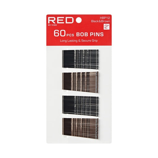 Red By Kiss Brown & Black Bob Pins 60pcs (2")