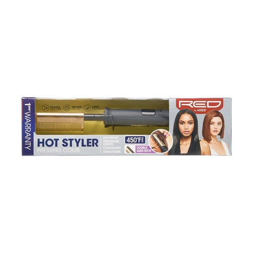 Red By Kiss Hot Styler Pressing Comb (Double Side Teeth)
