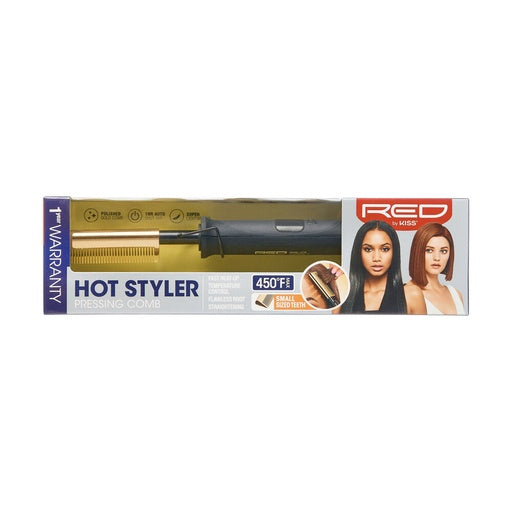 Red By Kiss Hot Styler Pressing Comb (Small Sized Head)