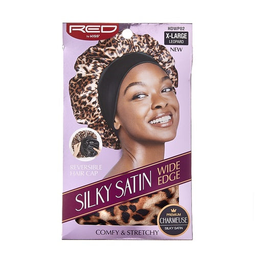Red By Kiss Reversible Silky Satin Hair Cap X-Large (Leopard)