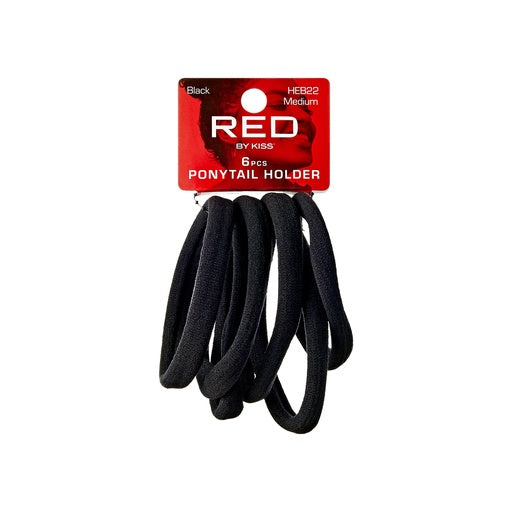 Red By Kiss Ponytail Holder Medium 6pcs