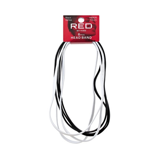 Red By Kiss Headband 100mm 6pcs (Black & White)