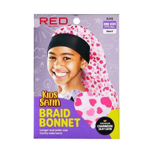 Red By Kiss Kids Satin Braid Bonnet (Heart)