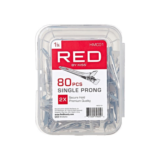 Red By Kiss Single Prong Clips 80PCS (1 3/4")