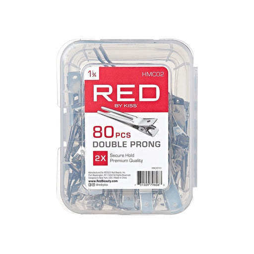 Red By Kiss Double Prong Clips 80pcs (1 3/4")