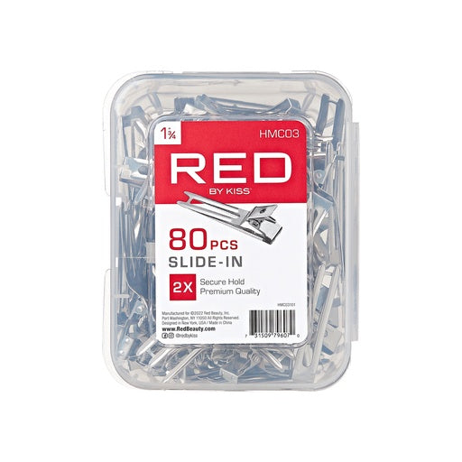 Red By Kiss Slide In Clips 80pcs (13/4")