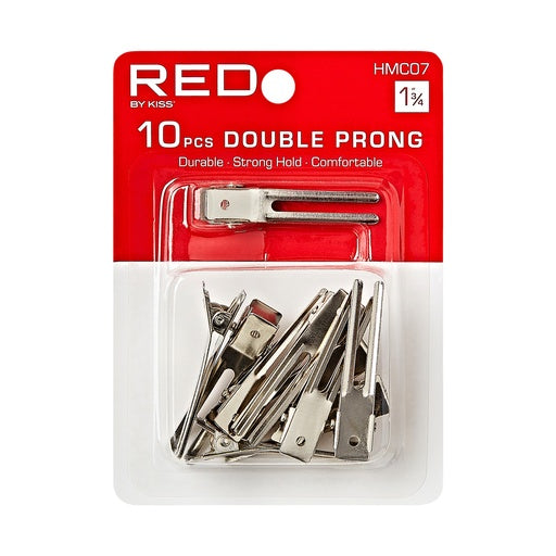 Red By Kiss Double Prong Clip 10pcs (1 3/4")