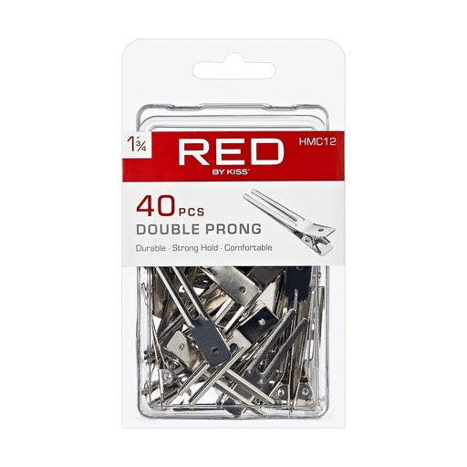 Red By Kiss Double Prong Clips 40pcs (1 3/4")