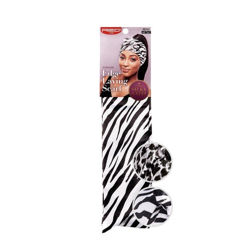 Red By Kiss Silky Satin Edge Laying Scarf (Assorted Zebra/Snow Leopard)