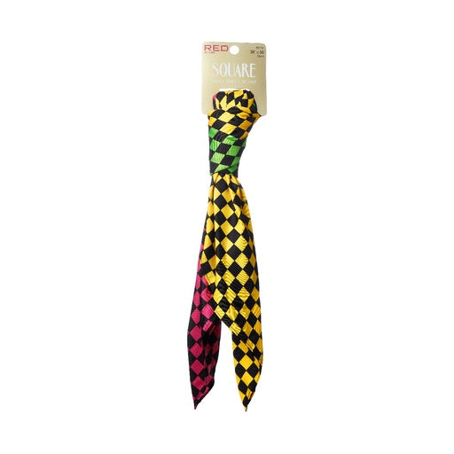 Red By Kiss Silky Twill Square Scarf (Check)