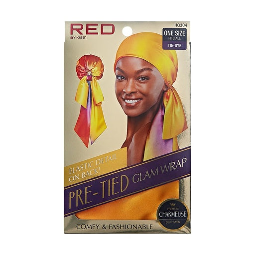 Red By Kiss Silky Pre-Tied Glam Wrap (Tie Dye)