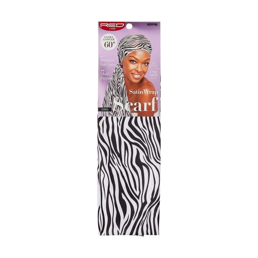 Red By Kiss Satin Wrap Scarf (Zebra)