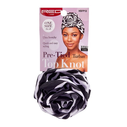 Red By Kiss Top Knot Turban (Zebra)