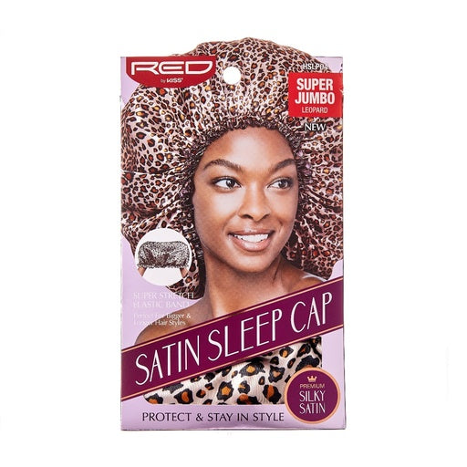 Red By Kiss Silky Satin Sleep Cap Super Jumbo (Leopard)