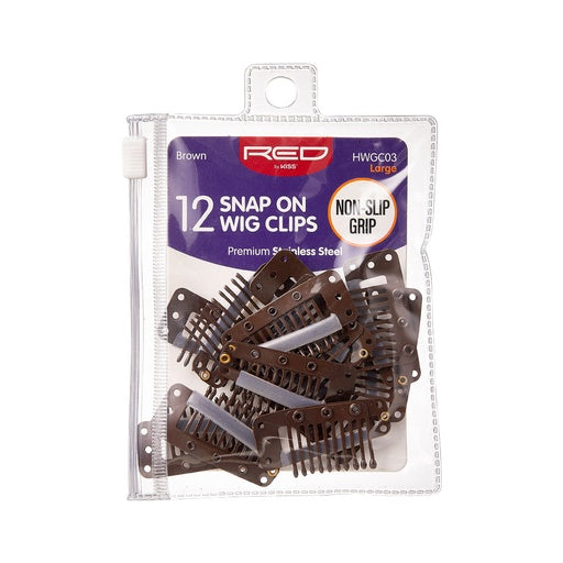 Red By Kiss Large Brown Wig Clips  (12pcs)