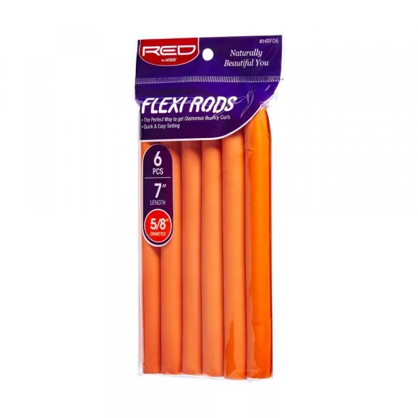 Red By Kiss Flexi Rods 7" Length 5/8" Diameter (6pcs)