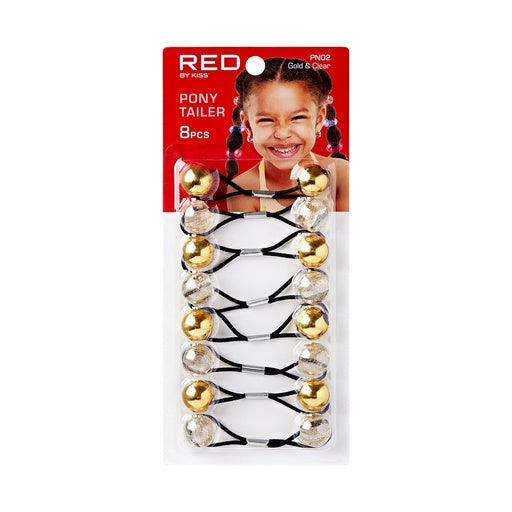 Red By Kiss Kids Ponytailer 8pcs (Gold & Clear)