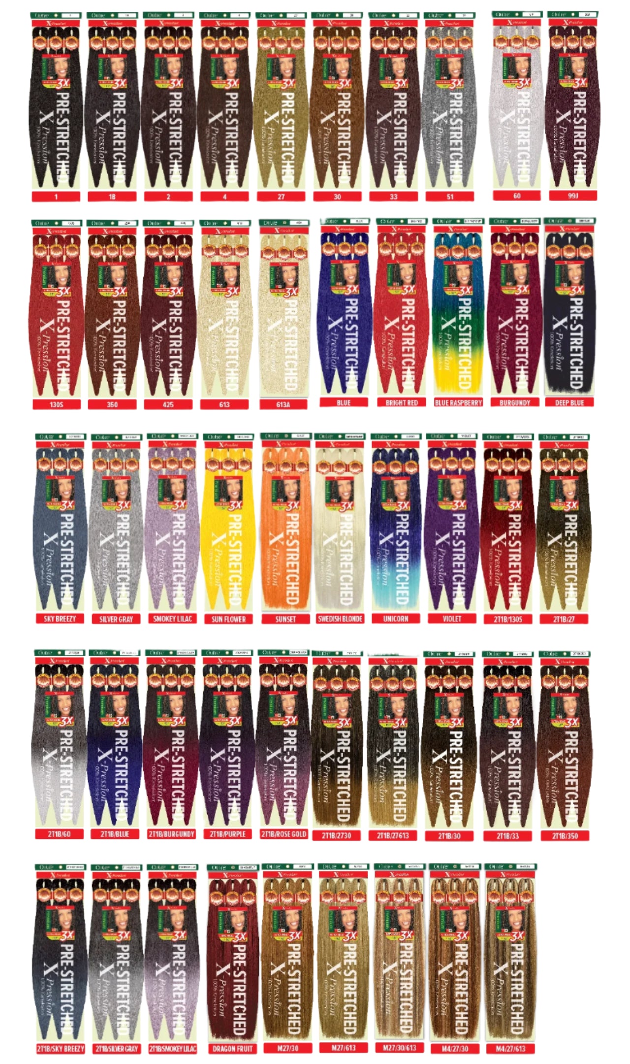 Outre 3X X-Pression Pre-Stretched Braid Hair 52"