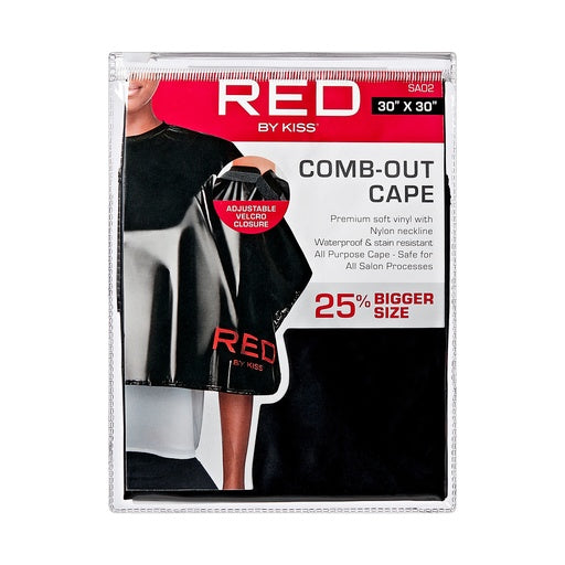 Red By Kiss Comb-Out Soft Vinyl Cape – Black