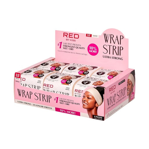 Red By Kiss 3.5″ Wrap Strips Ultra Strong 2x Longer Stretch (White)