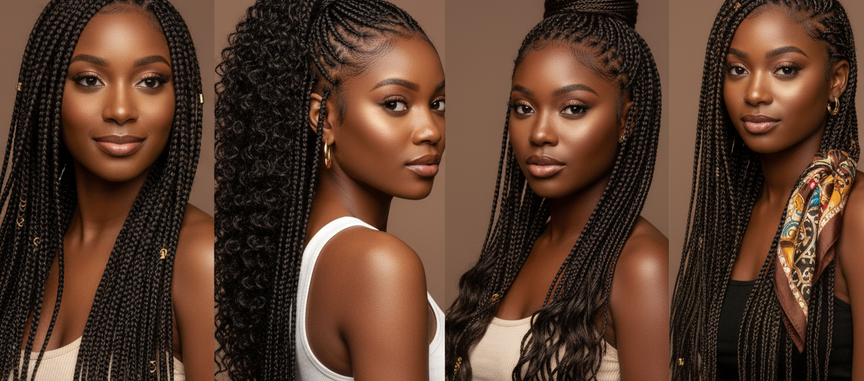 black girls with braid hair