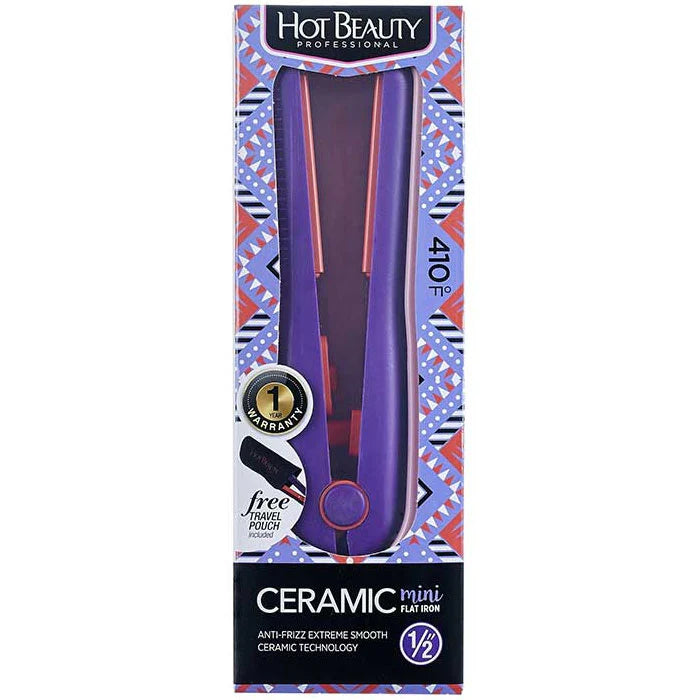 Hot Beauty Ceramic Mini Flat Iron Violet 1/2"