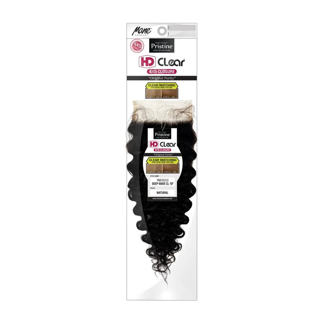Mane Concept Pristine 4x4 HD Melting Deep Wave Closure 100% Human Hair