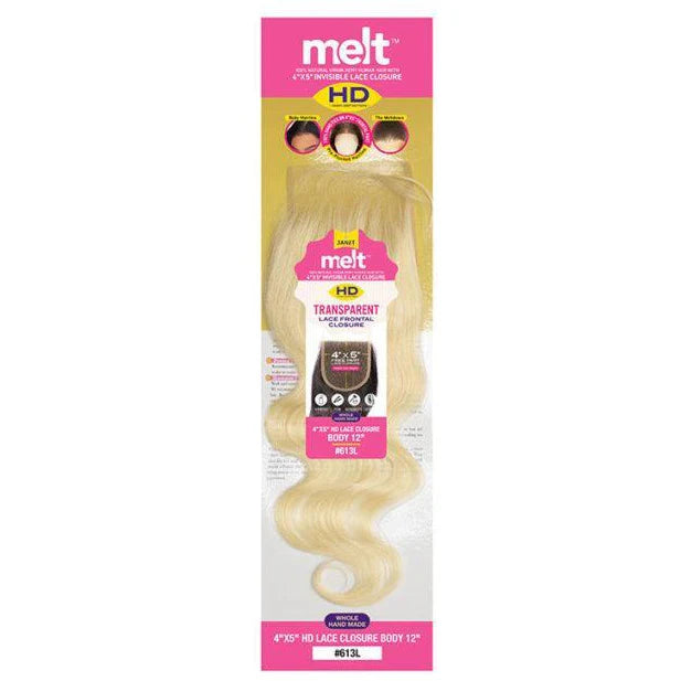Janet Collection Melt 4x5 HD Lace Closure Body Wave NAT/613