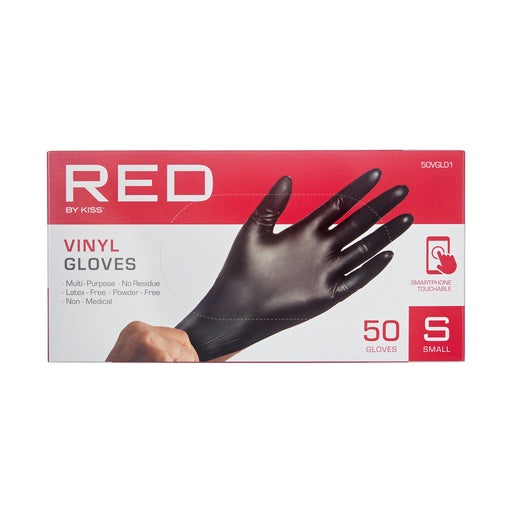 Red By Kiss Black Vinyl Gloves (50pcs)