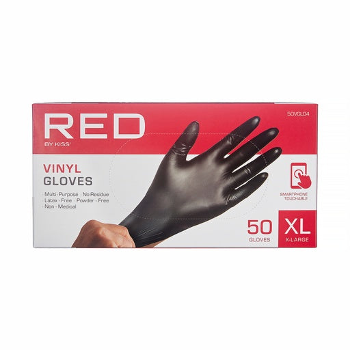 Red By Kiss Black Vinyl Gloves (50pcs)