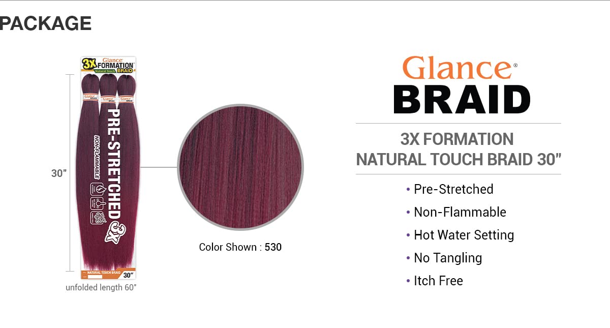 Model Model 3X Glance Formation Natural Touch Pre Stretched Braid Hair 30"
