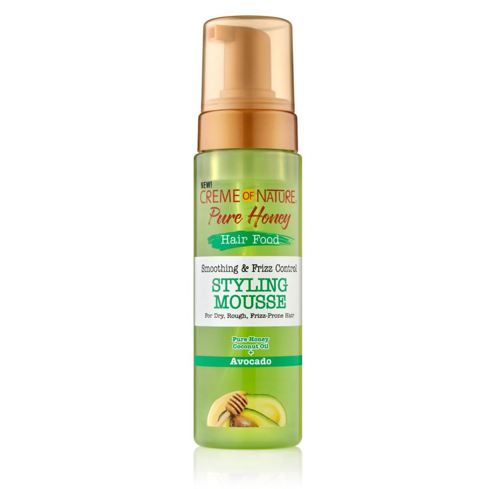 Creme Of Nature Pure Honey Hair Food Smoothing & Frizz Control Styling Mousse 7oz