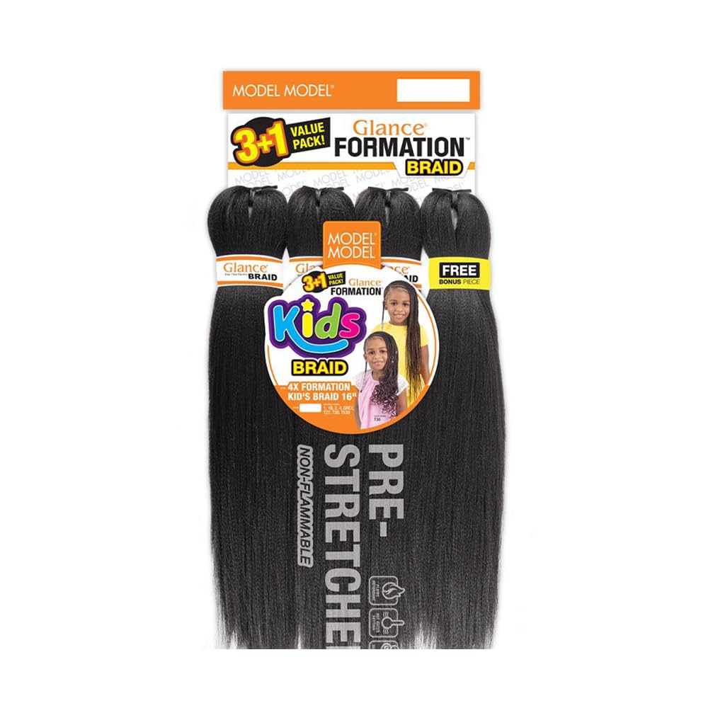 Model Model 4X Glance Formation Kids Pre Stretched Braid Hair 16"